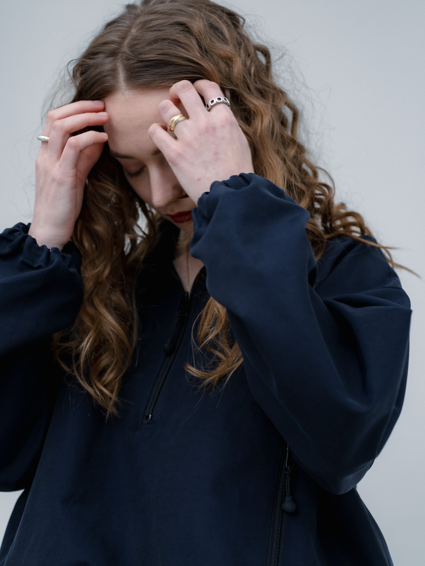 【PRE-ORDER】COTTON ZIP TOP(NAVY)