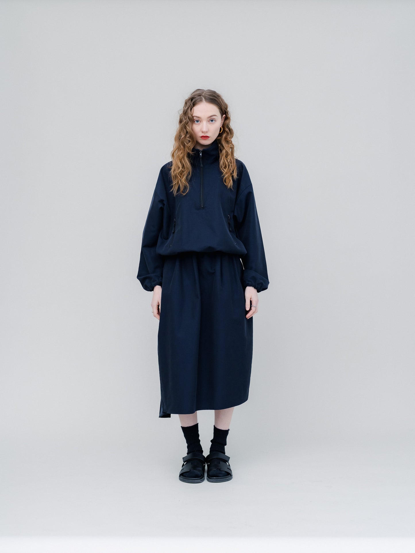 【PRE-ORDER】COTTON ZIP TOP(NAVY)