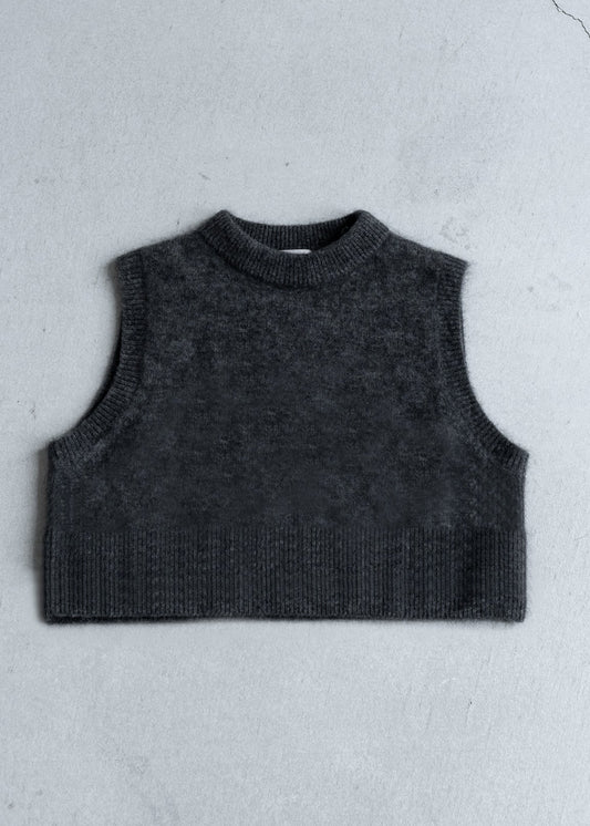 【PRE-ORDER】Minimal mohair vest(GRAY)