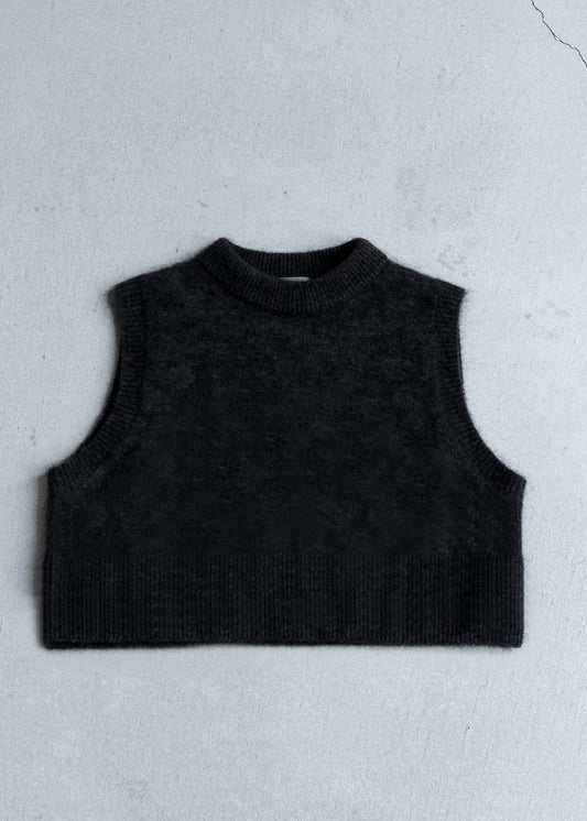 【PRE ORDER】Minimal mohair vest(BLACK)