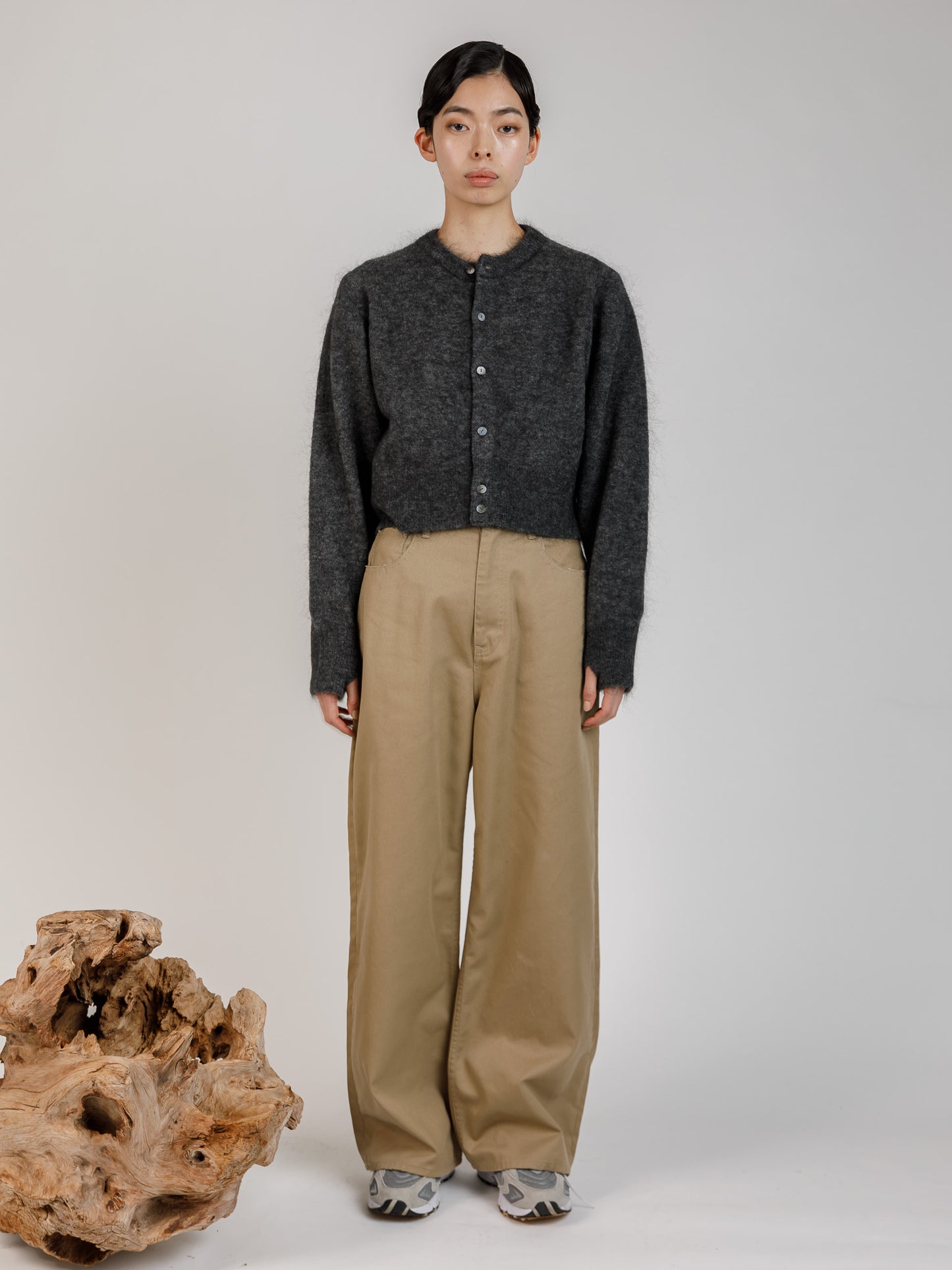 minimal mohair cardigan