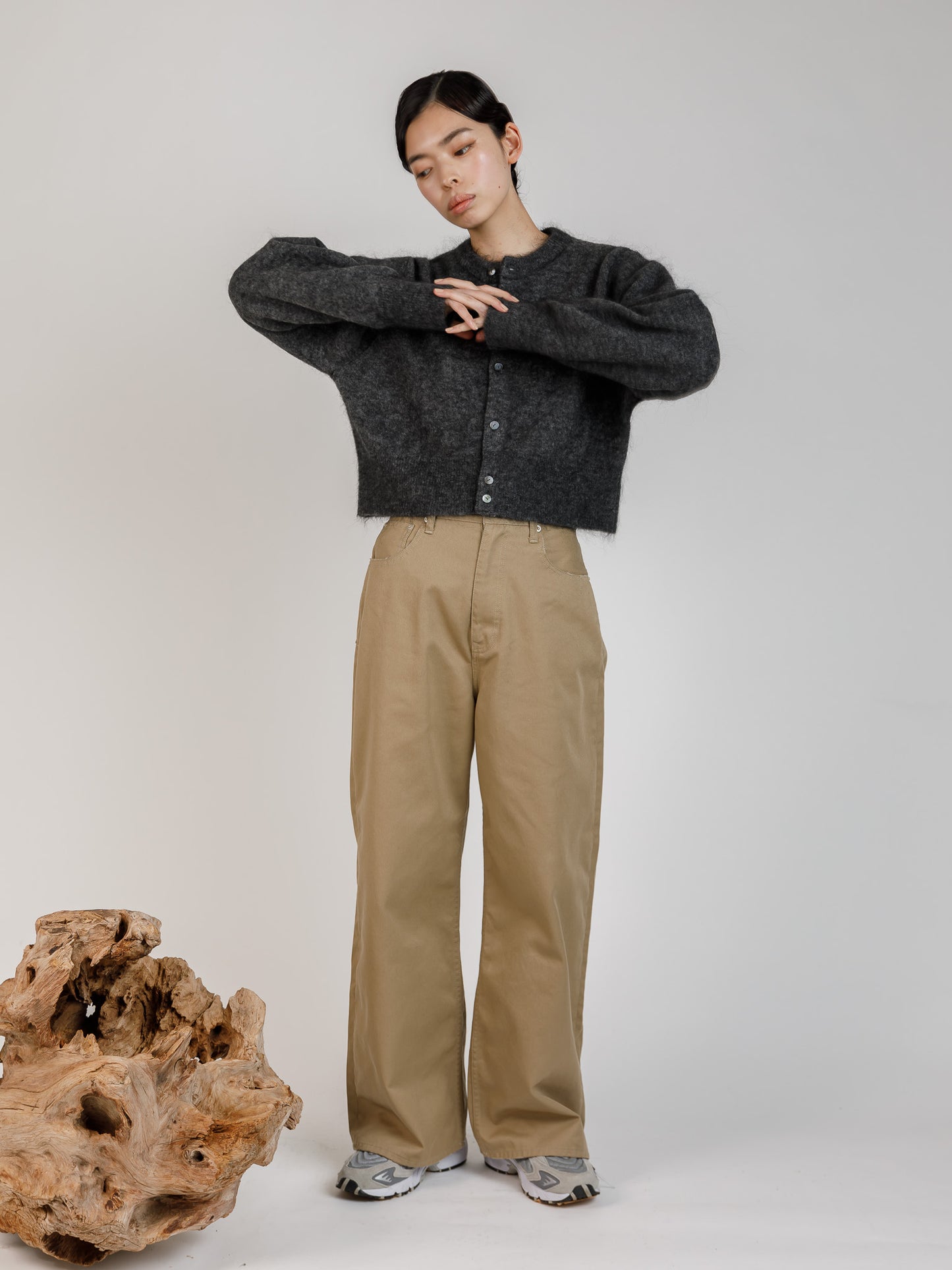 minimal mohair cardigan