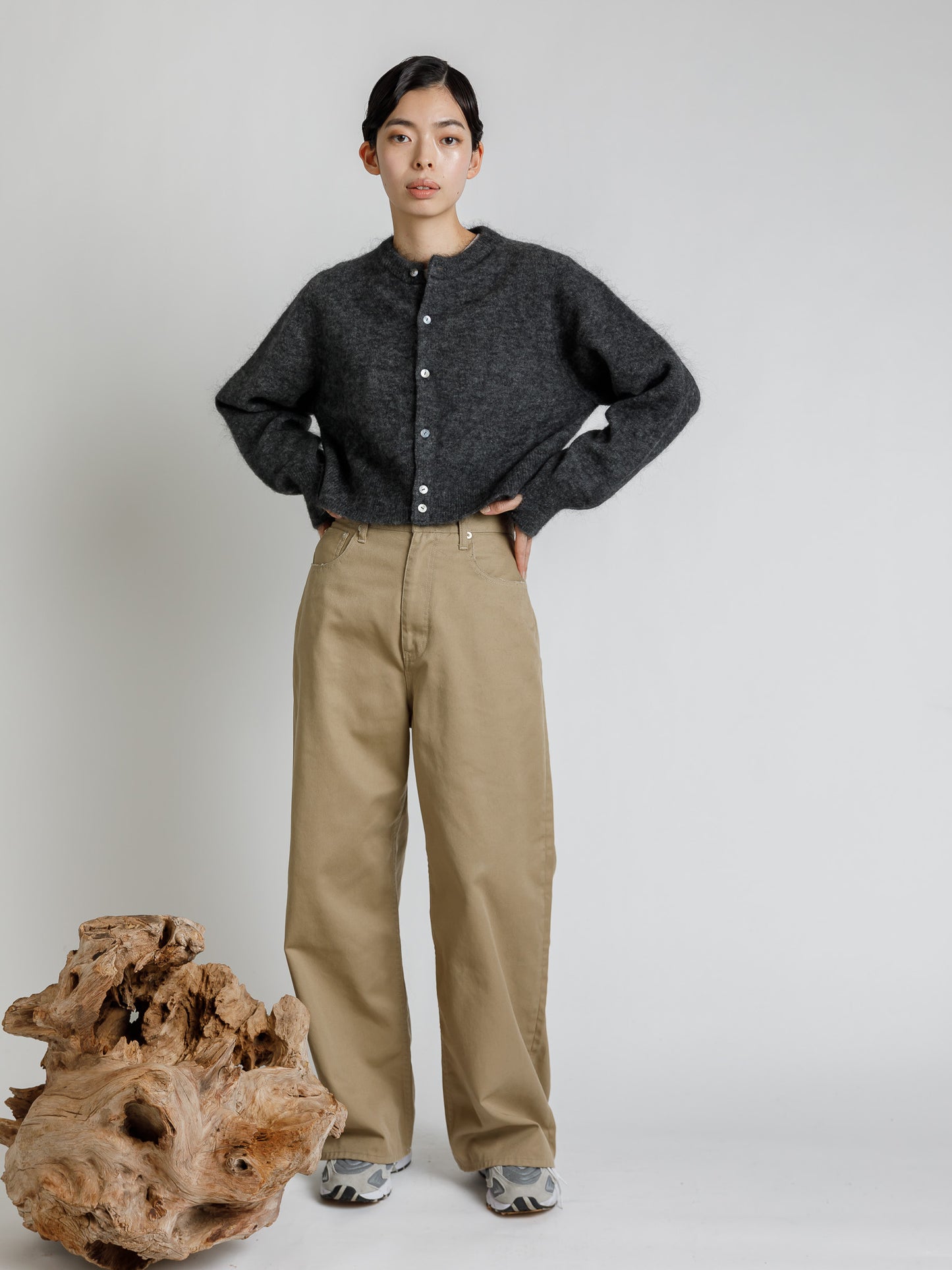 minimal mohair cardigan