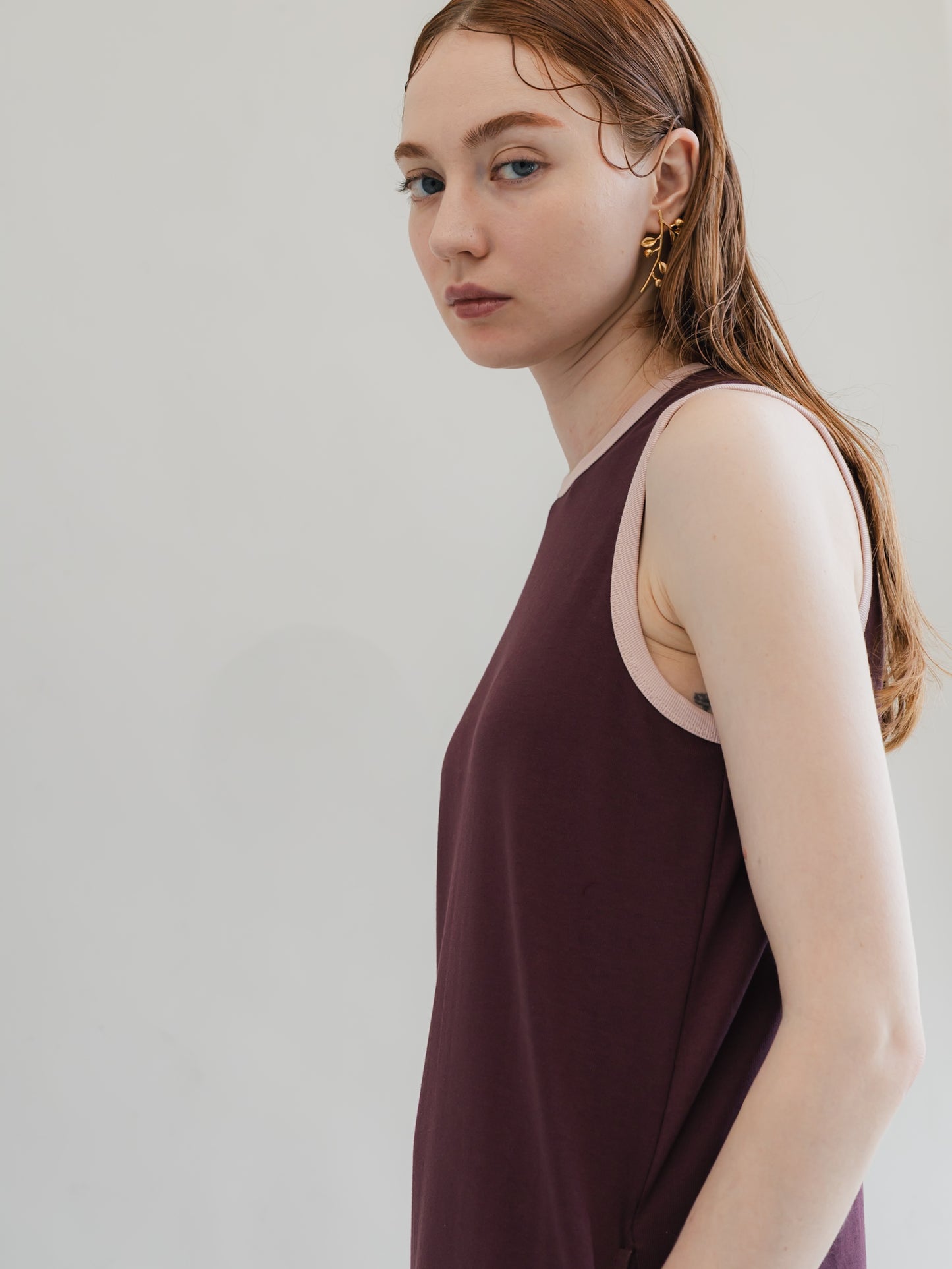 【PRE-ORDER】trip dress(burgundy)