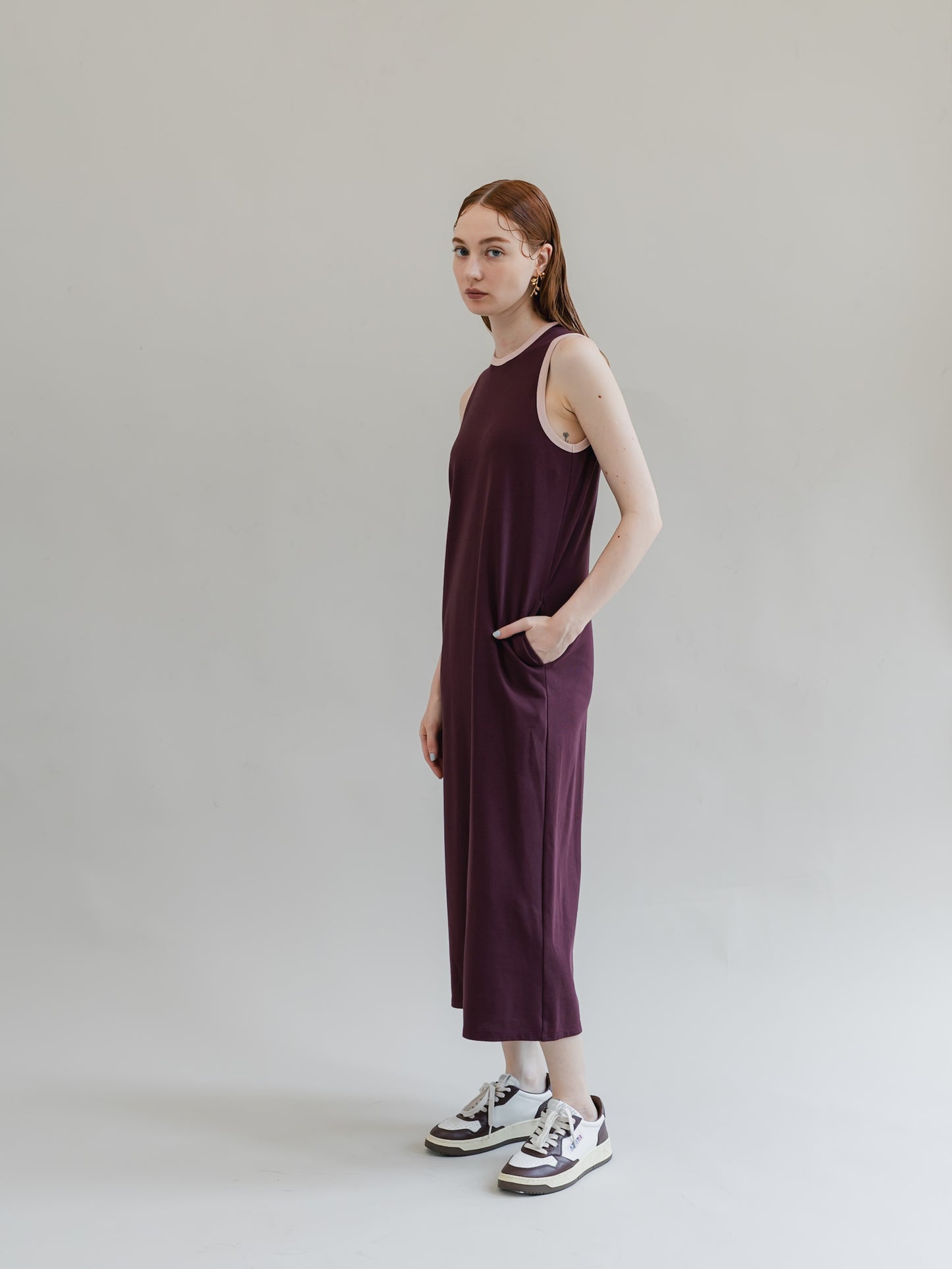 【PRE-ORDER】trip dress(burgundy)