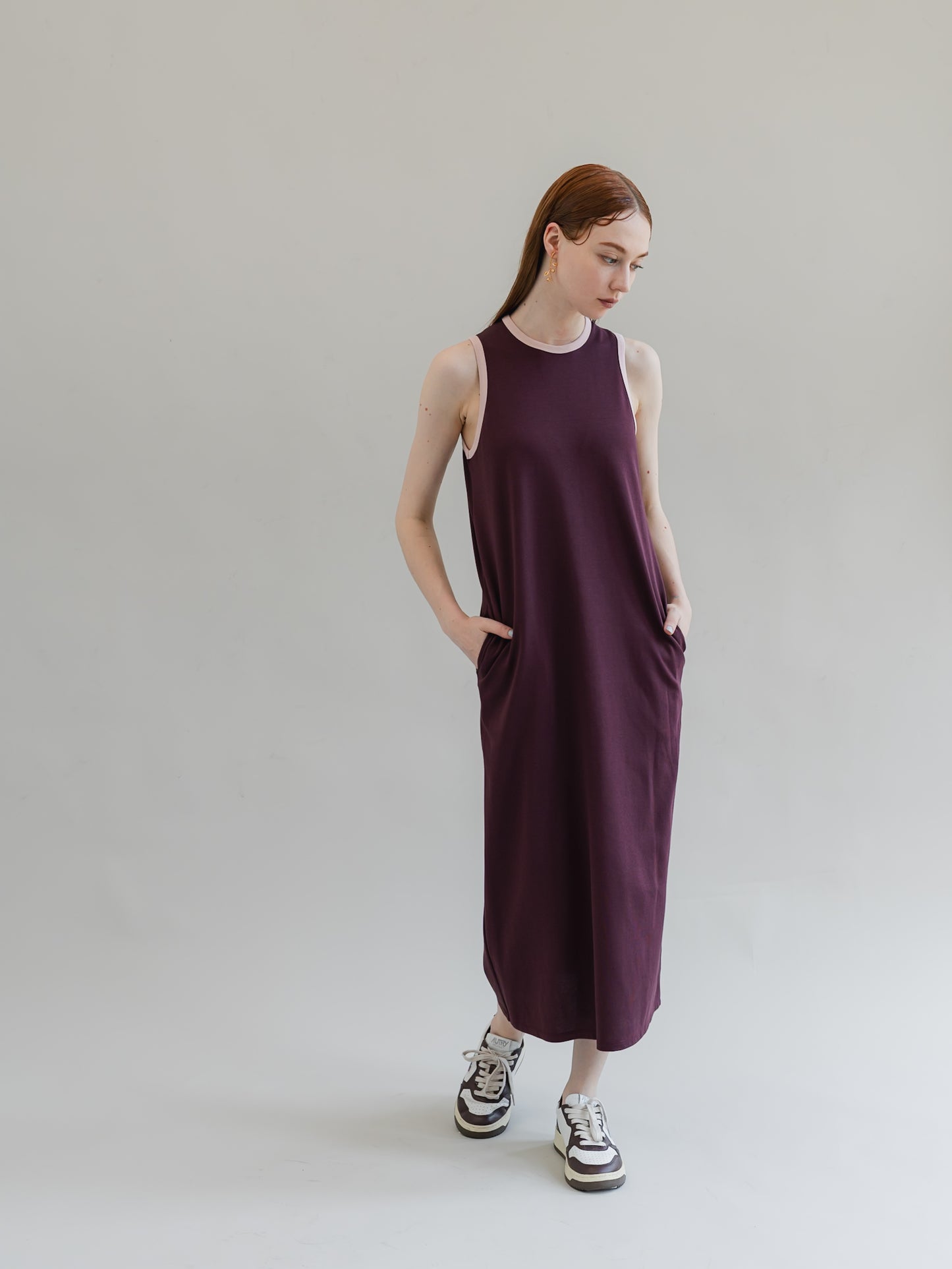 【PRE-ORDER】trip dress(burgundy)