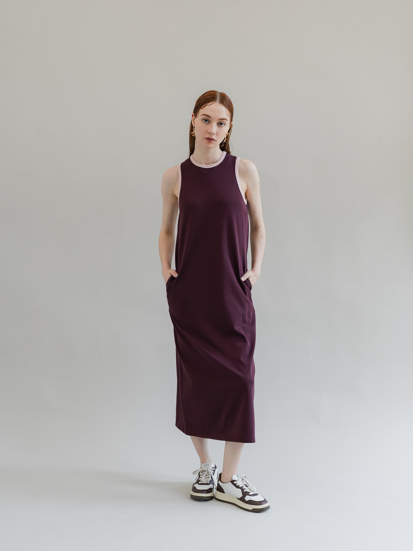 【PRE-ORDER】trip dress(burgundy)