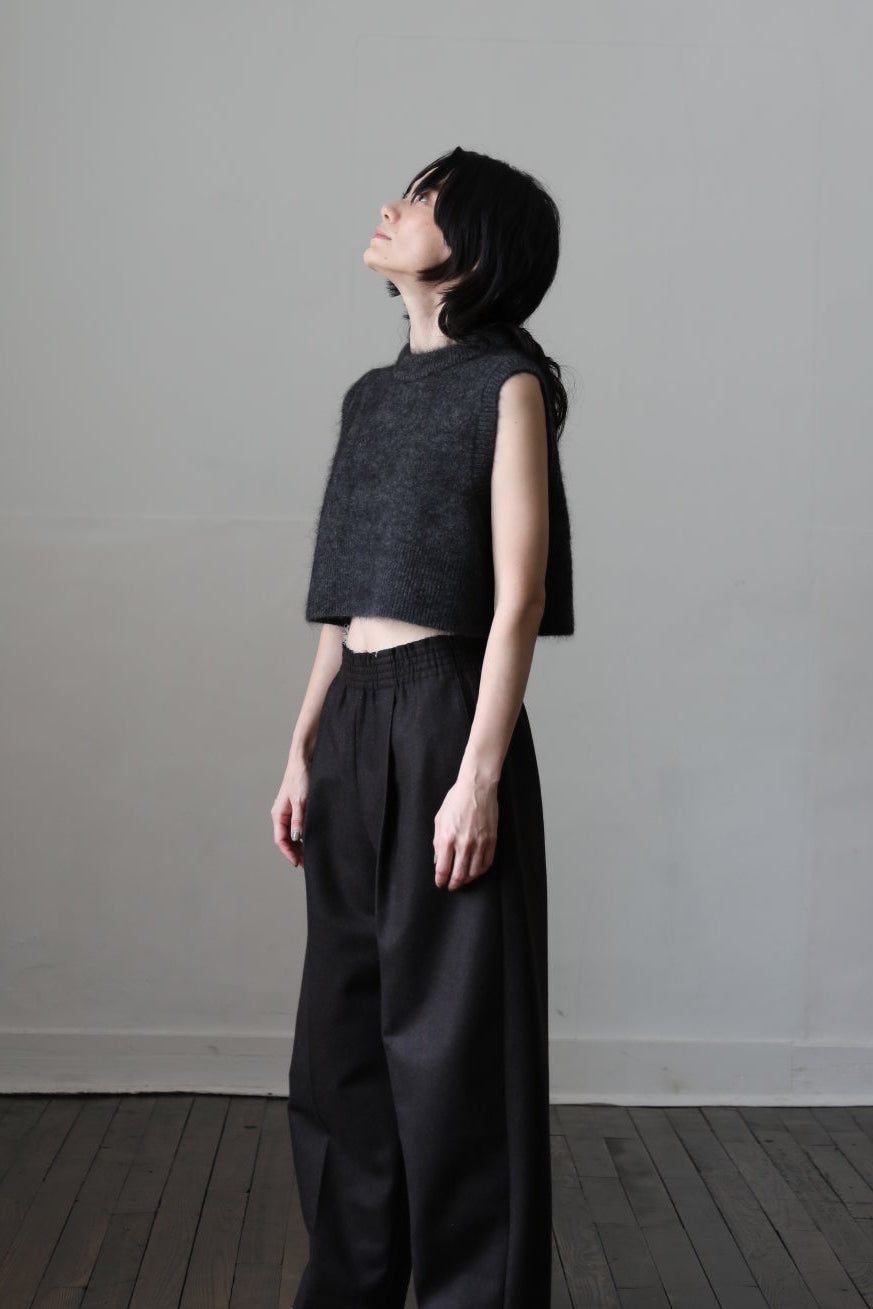 【PRE-ORDER】Minimal mohair vest(GRAY)