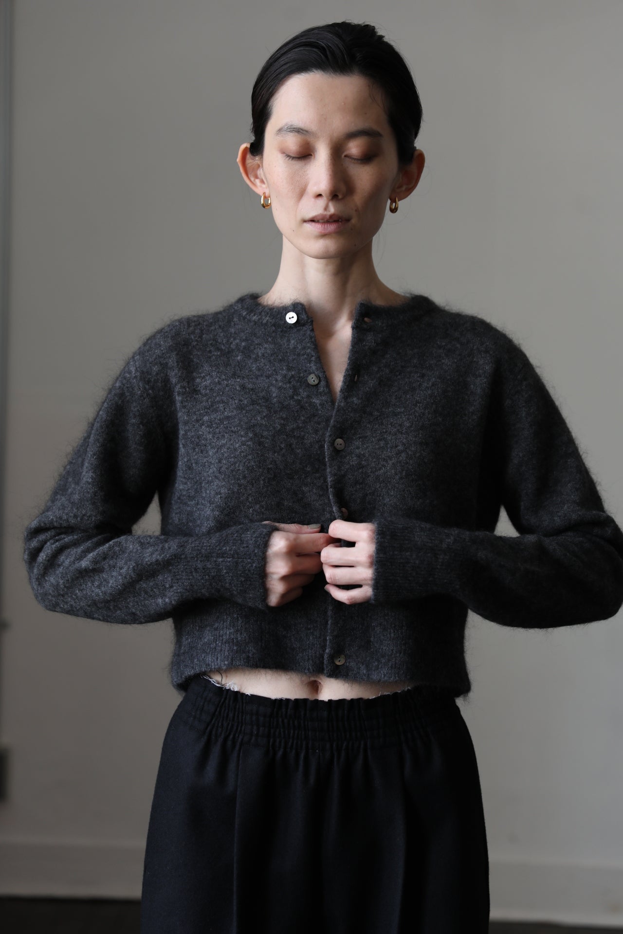 minimal mohair cardigan