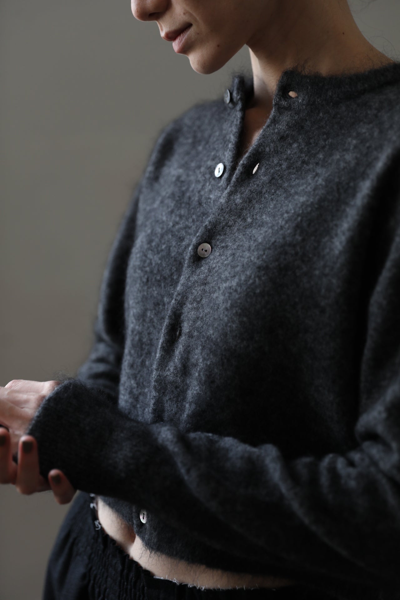 minimal mohair cardigan
