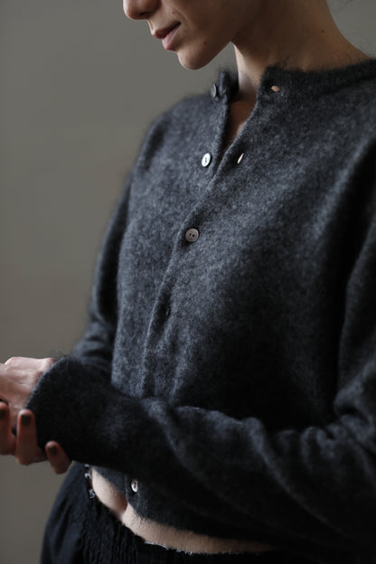 minimal mohair cardigan
