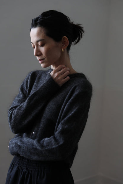 minimal mohair cardigan