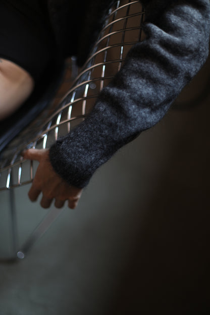 minimal mohair cardigan