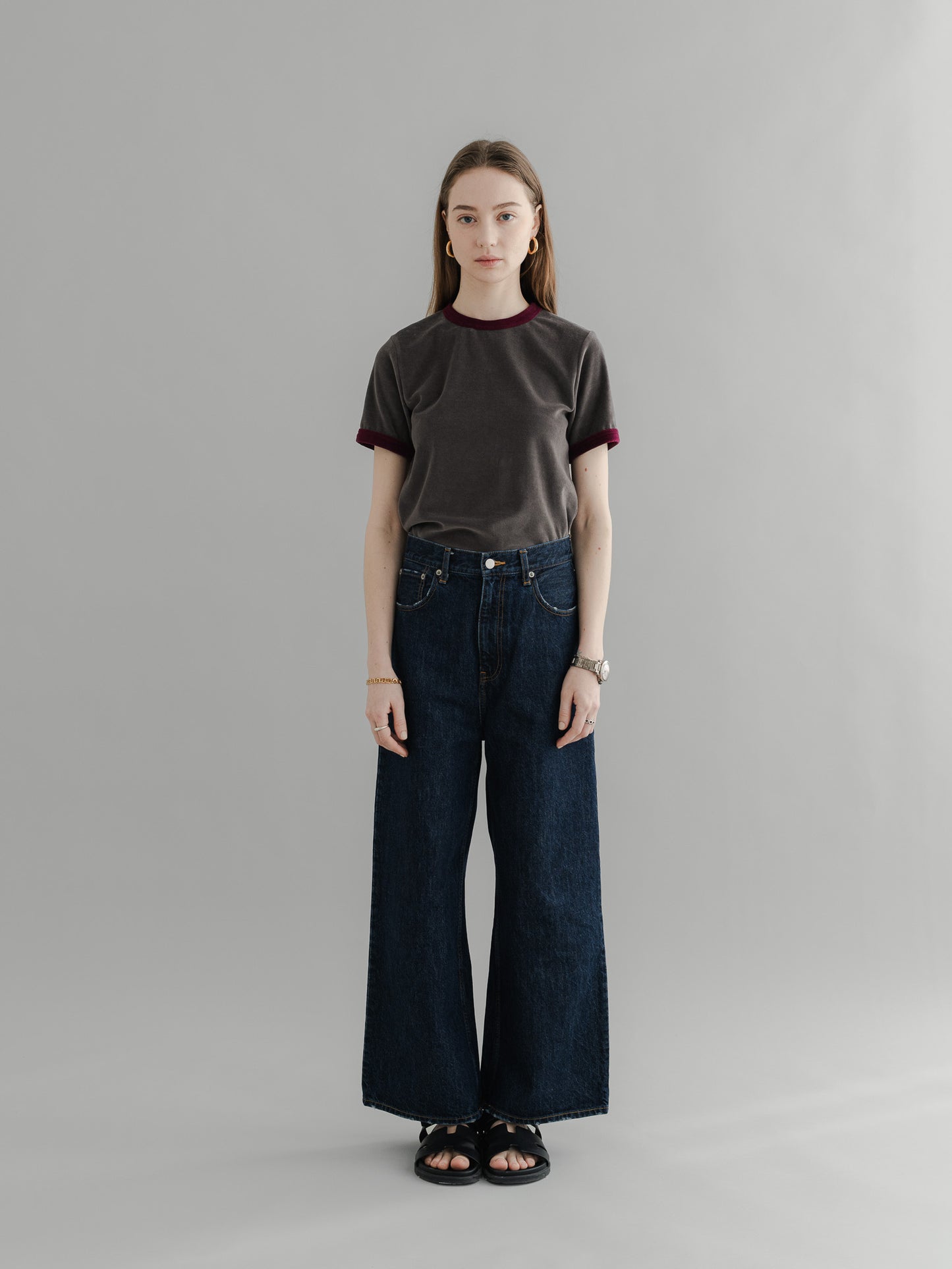 【PRE-ORDER】 VLOUR RINGER T(charcoal×azuki)