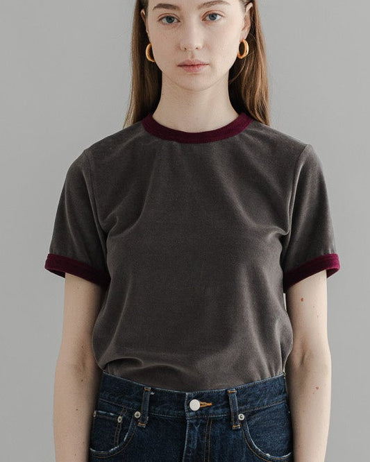 【PRE-ORDER】 VLOUR RINGER T(charcoal×azuki)