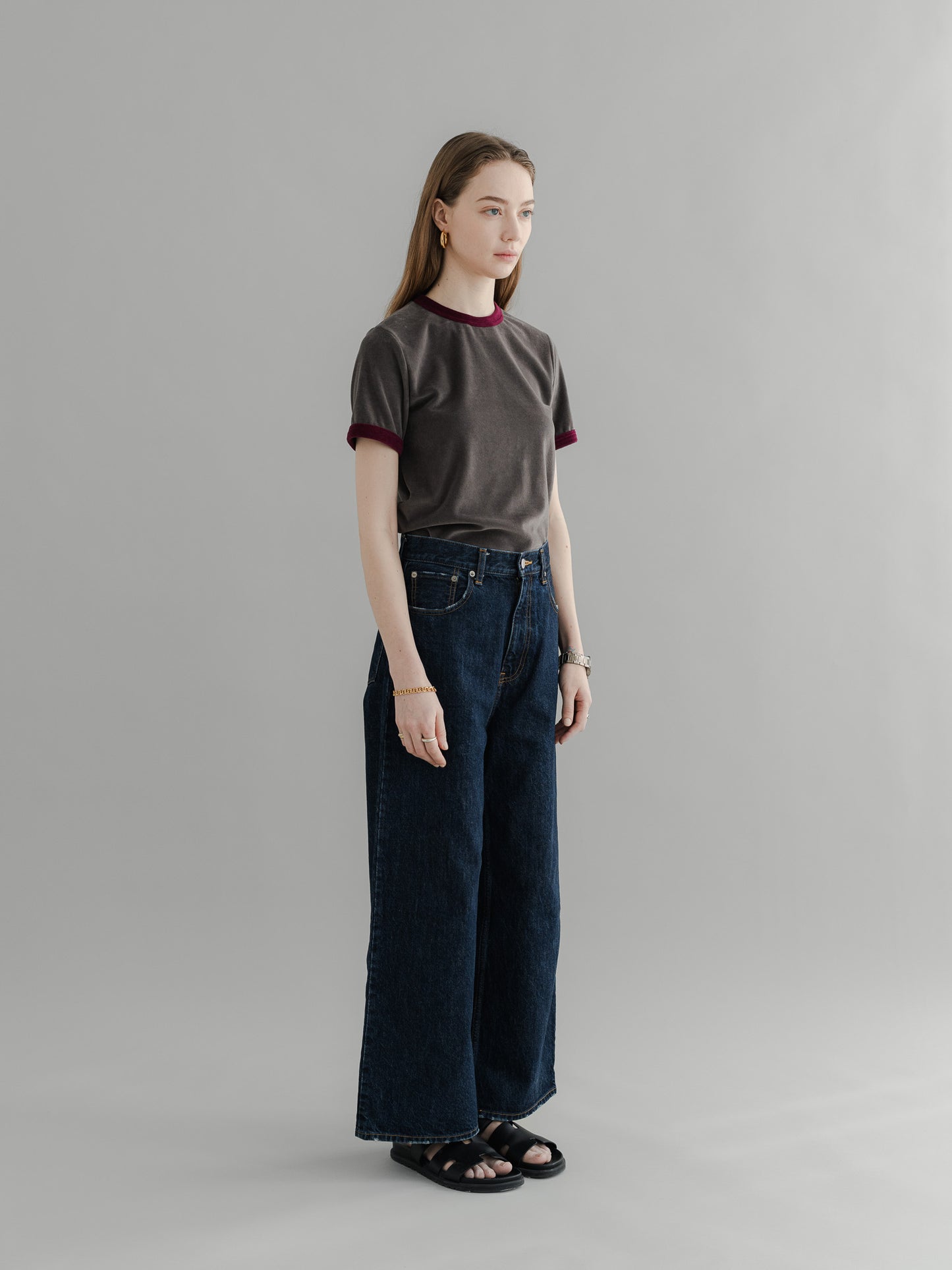 【PRE-ORDER】 VLOUR RINGER T(charcoal×azuki)