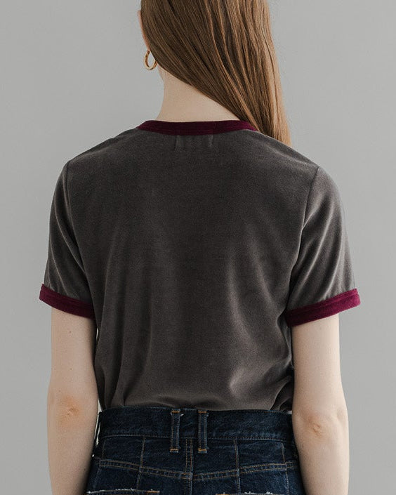 【PRE-ORDER】 VLOUR RINGER T(charcoal×azuki)