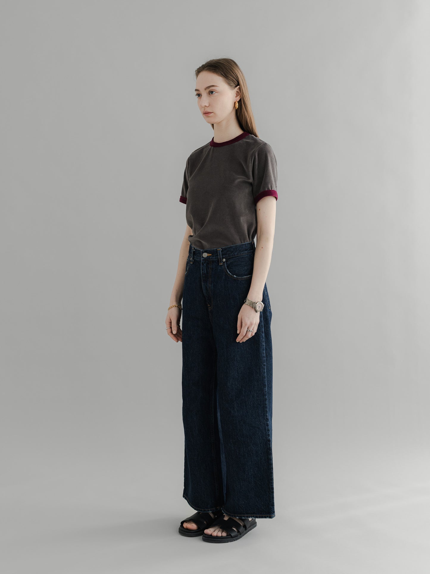 【PRE-ORDER】 VLOUR RINGER T(charcoal×azuki)