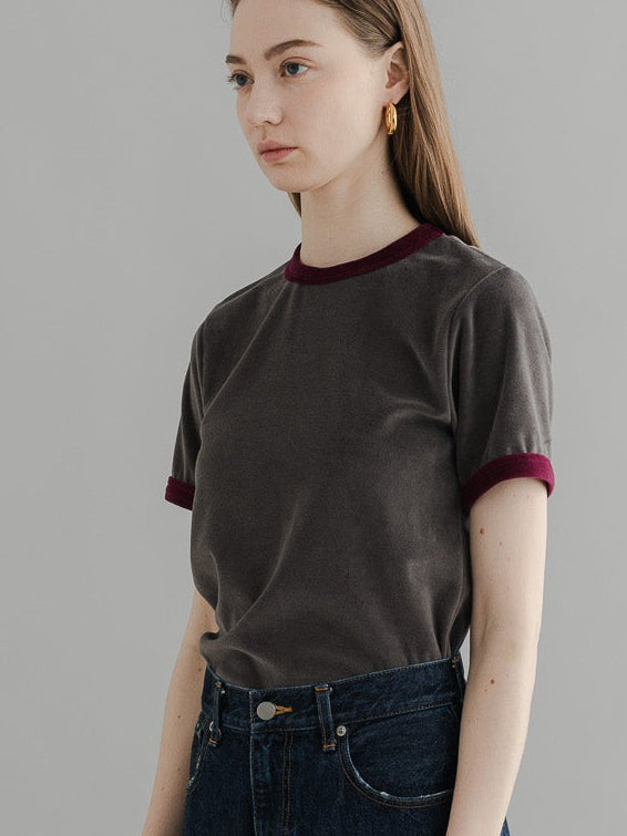 【PRE-ORDER】 VLOUR RINGER T(charcoal×azuki)