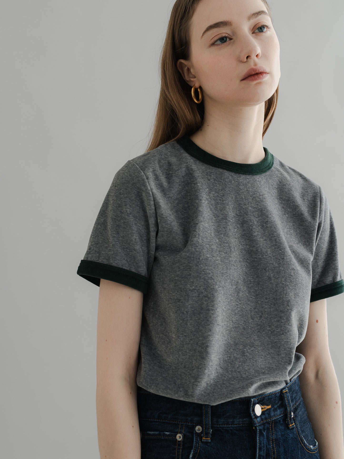 【PRE-ORDER】 VLOUR RINGER T(gray×yomogi)