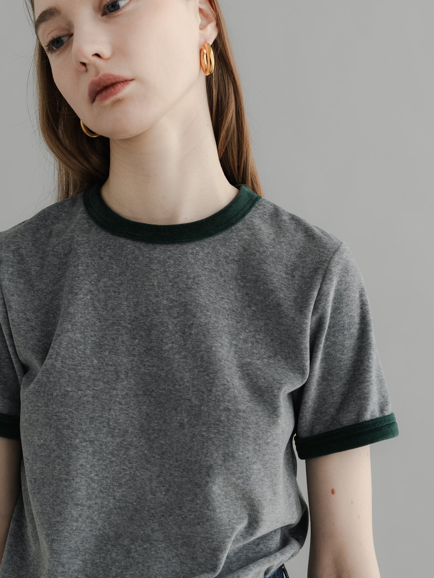 【PRE-ORDER】 VLOUR RINGER T(gray×yomogi)