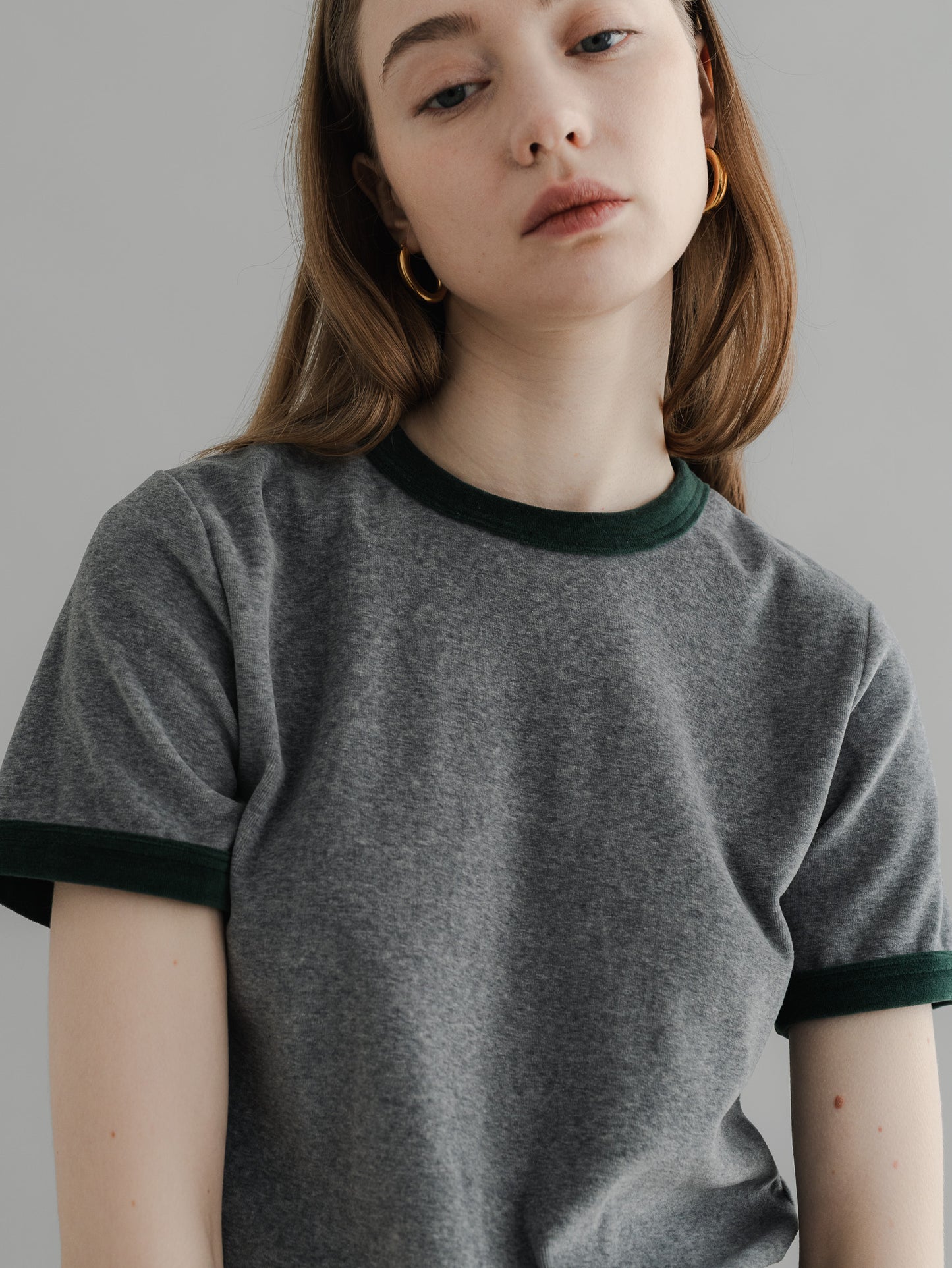 【PRE-ORDER】 VLOUR RINGER T(gray×yomogi)