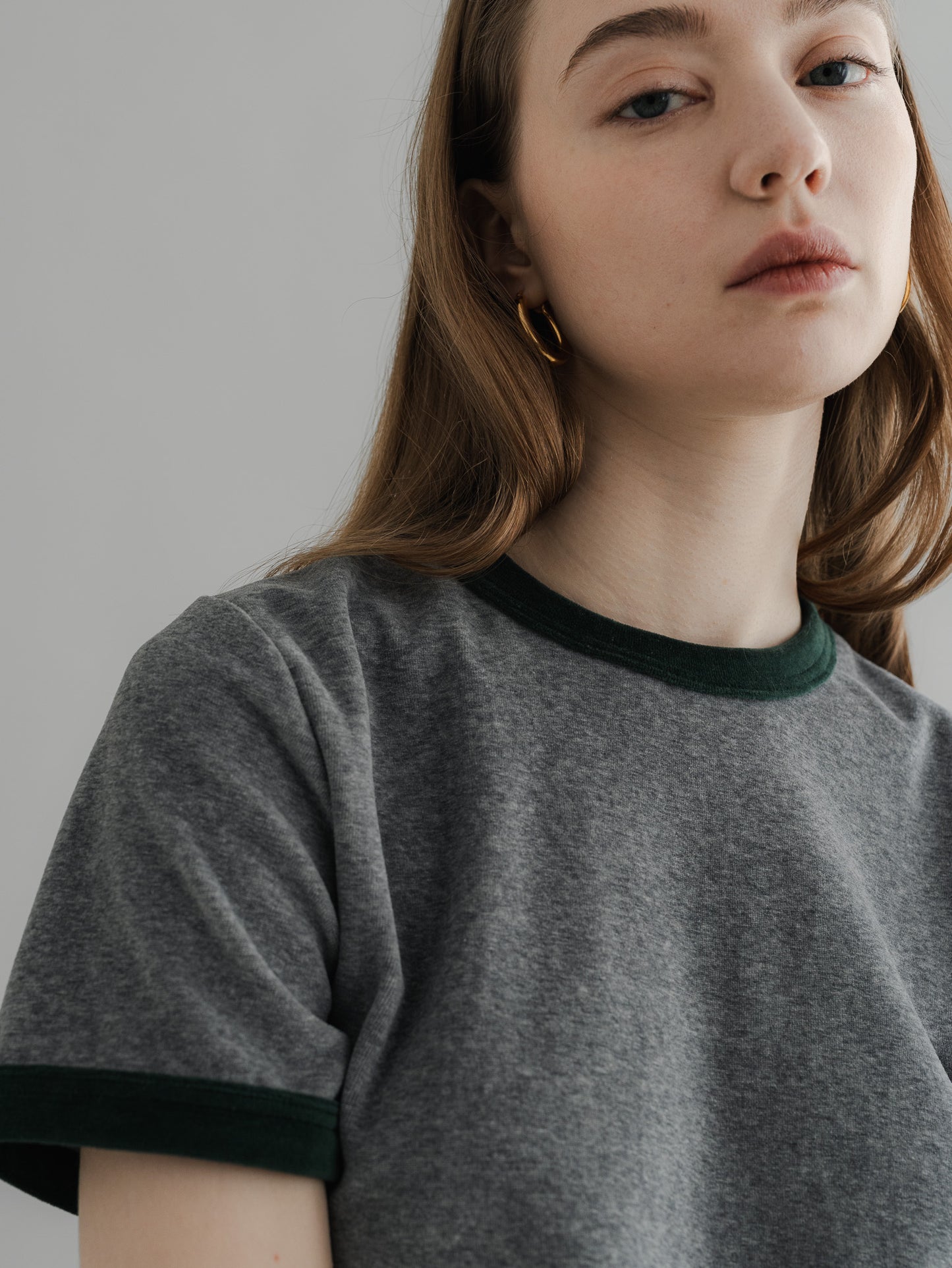 【PRE-ORDER】 VLOUR RINGER T(gray×yomogi)