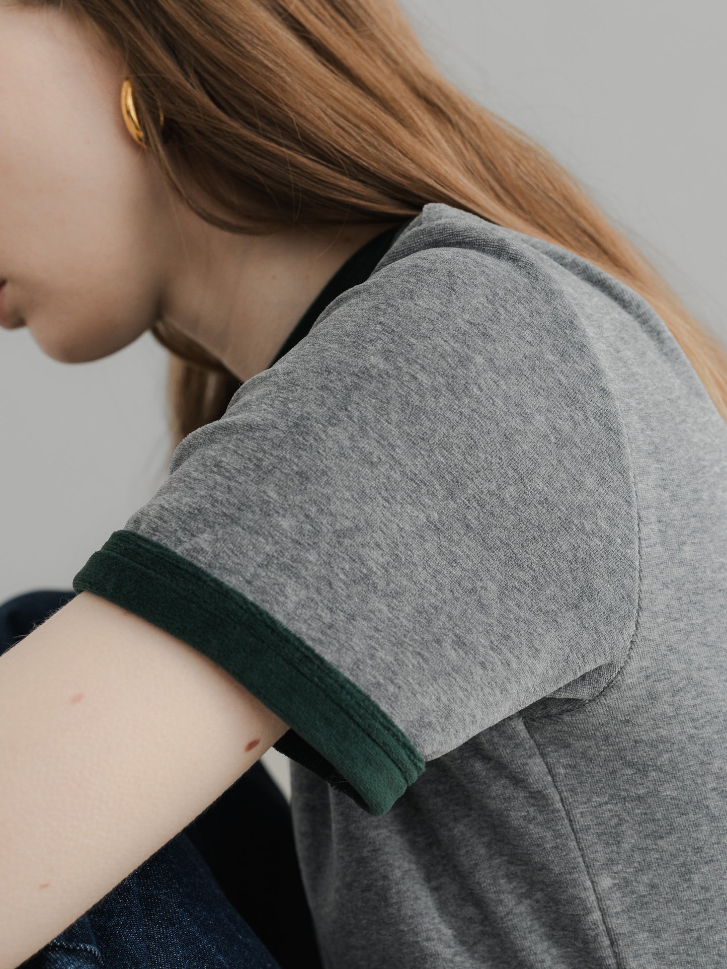 【PRE-ORDER】 VLOUR RINGER T(gray×yomogi)