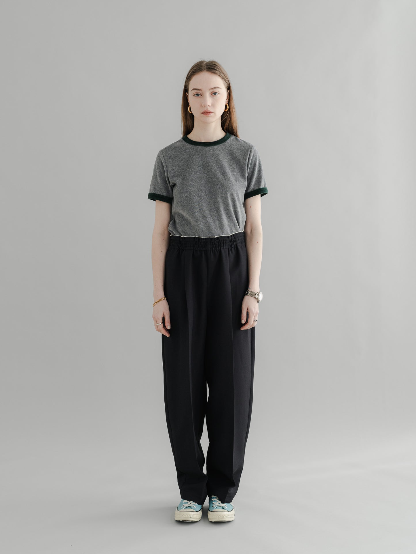 【PRE-ORDER】 VLOUR RINGER T(gray×yomogi)