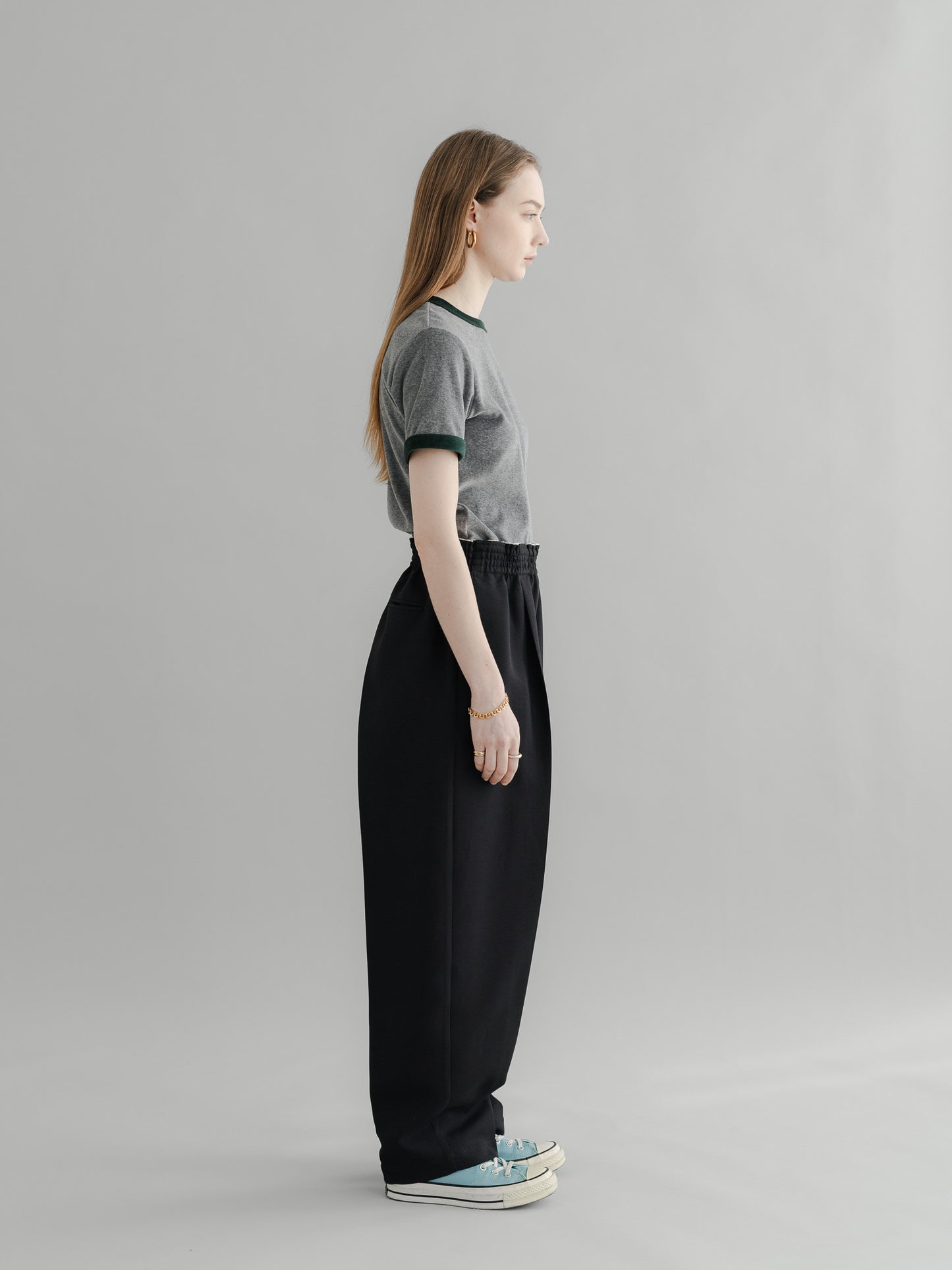 【PRE-ORDER】 VLOUR RINGER T(gray×yomogi)