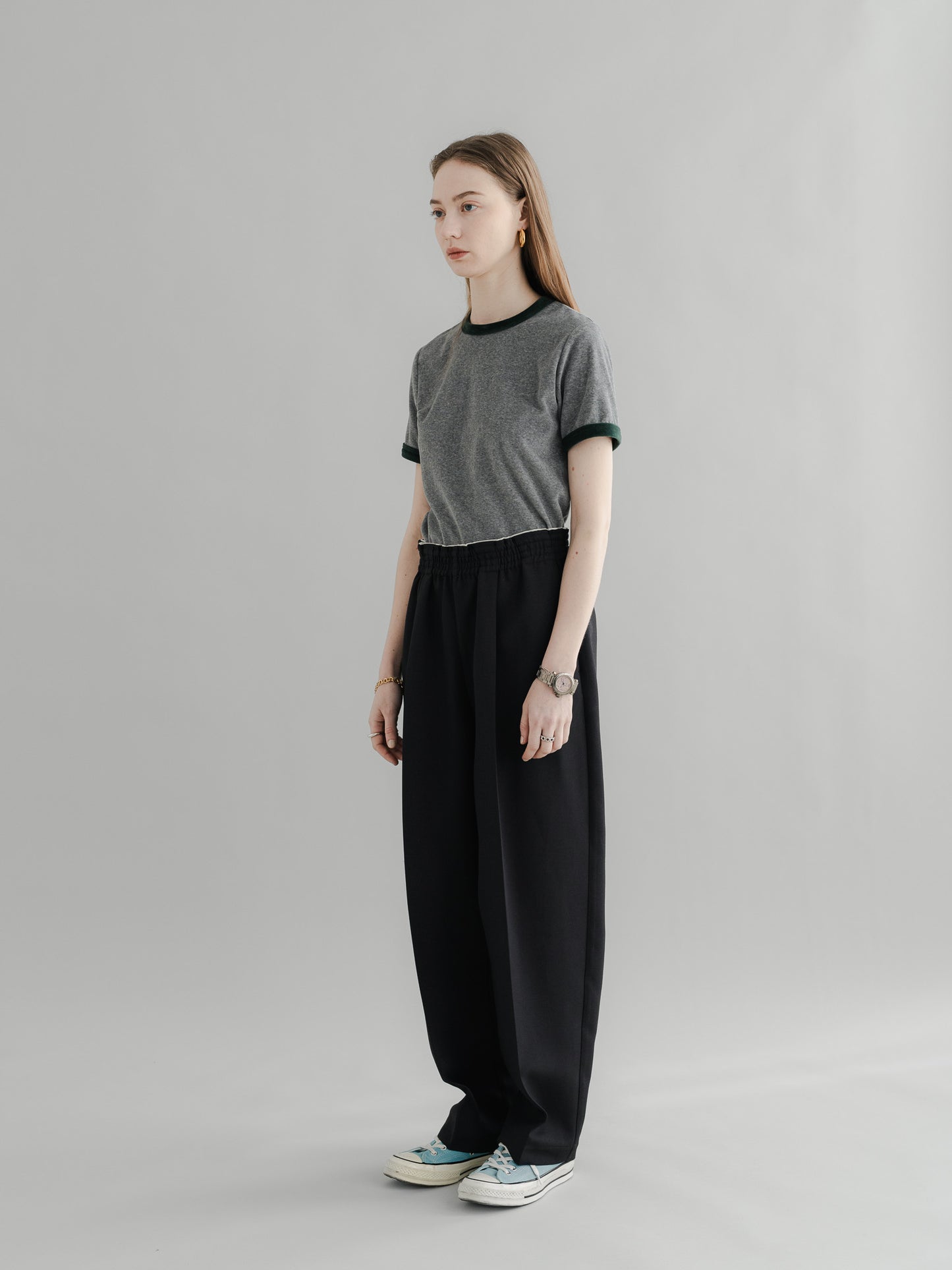 【PRE-ORDER】 VLOUR RINGER T(gray×yomogi)