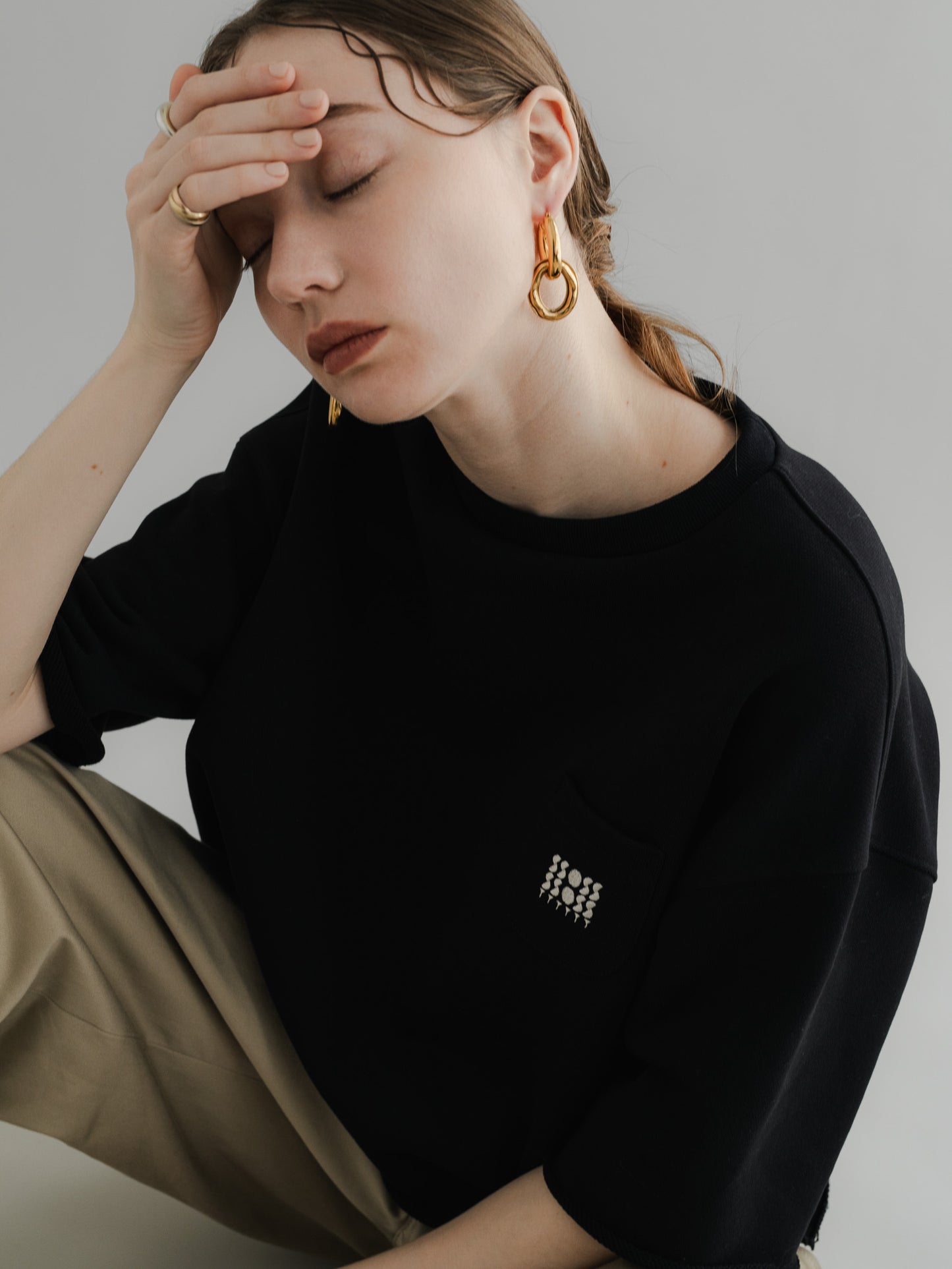 【PRE-ORDER】URAKE CROPPED TEE(black)