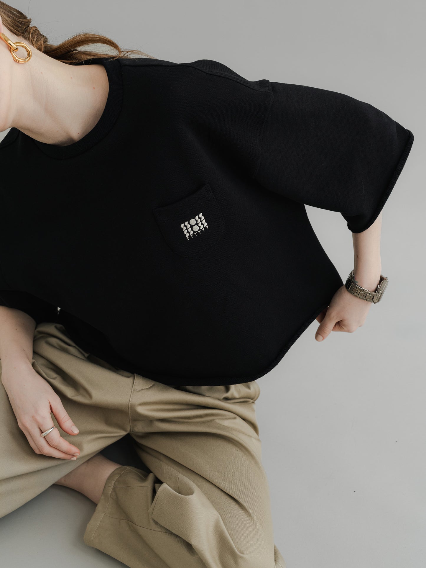 【PRE-ORDER】URAKE CROPPED TEE(black)