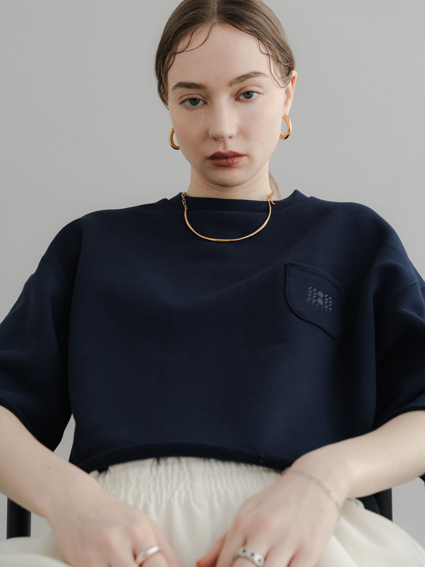 【PRE-ORDER】URAKE CROPPED TEE(navy)