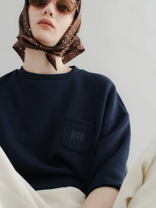 【PRE-ORDER】URAKE CROPPED TEE(navy)