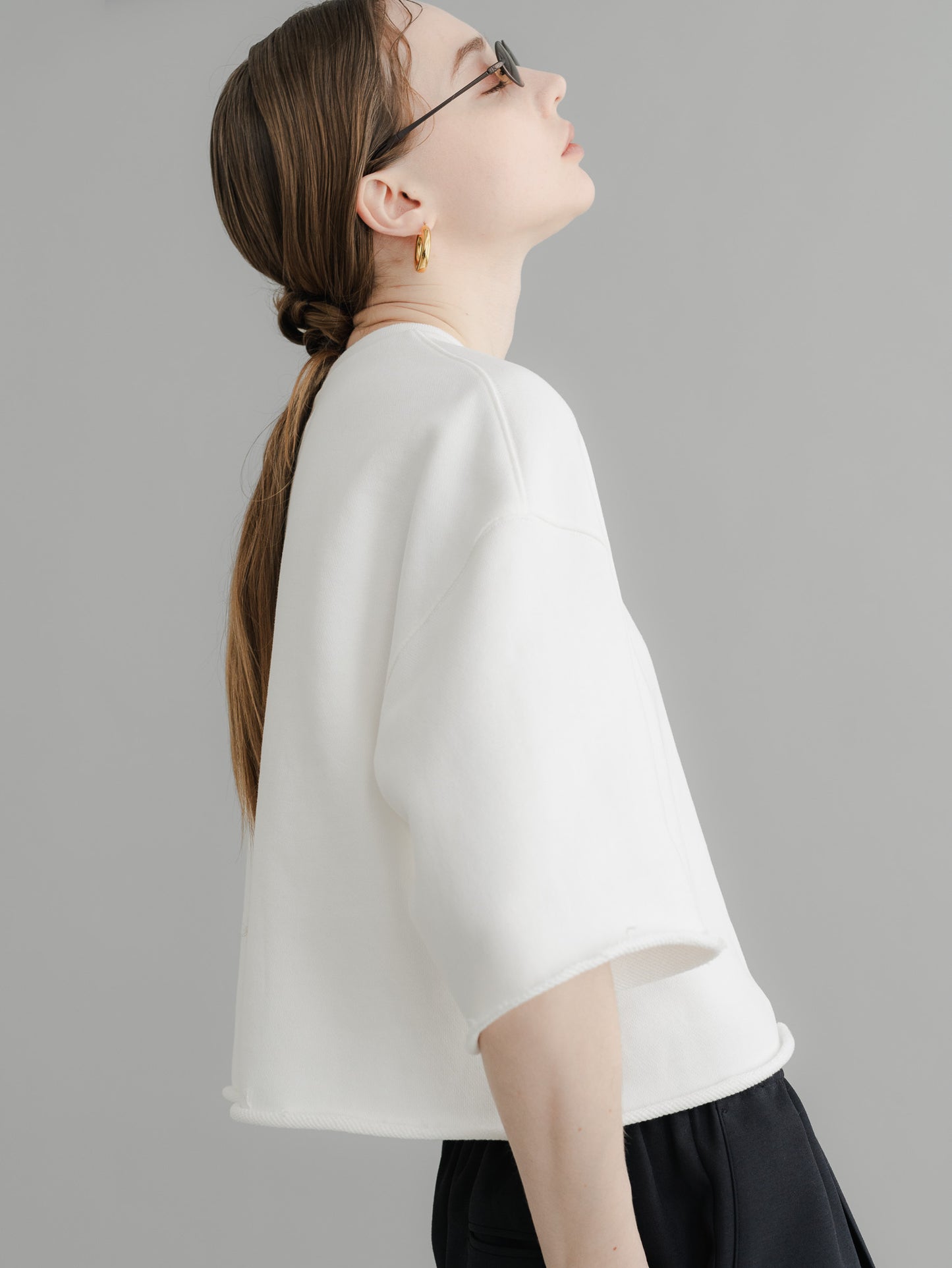 【PRE-ORDER】URAKE CROPPED TEE(white)