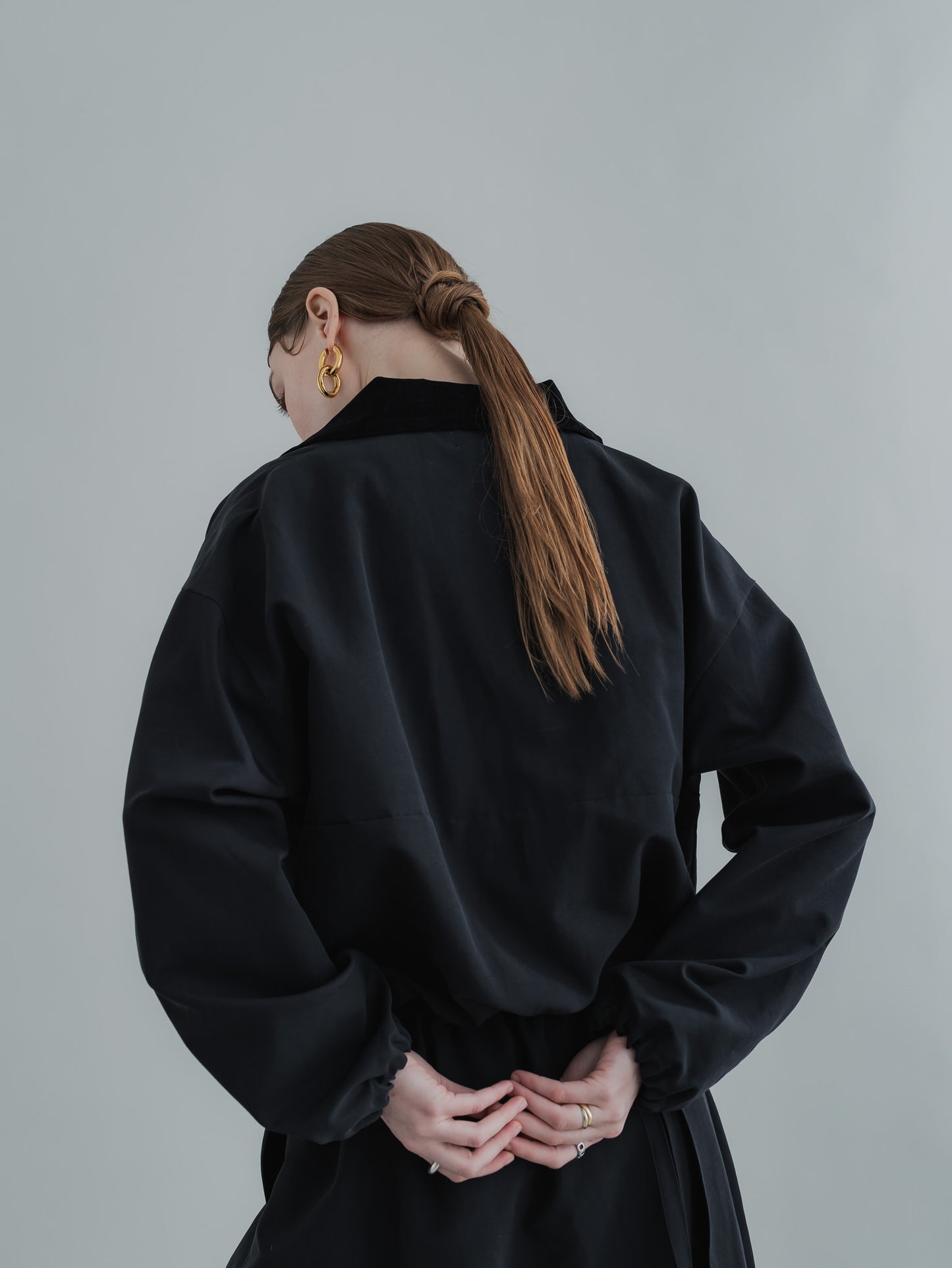 【PRE-ORDER】COTTON ZIP TOP(BLACK)