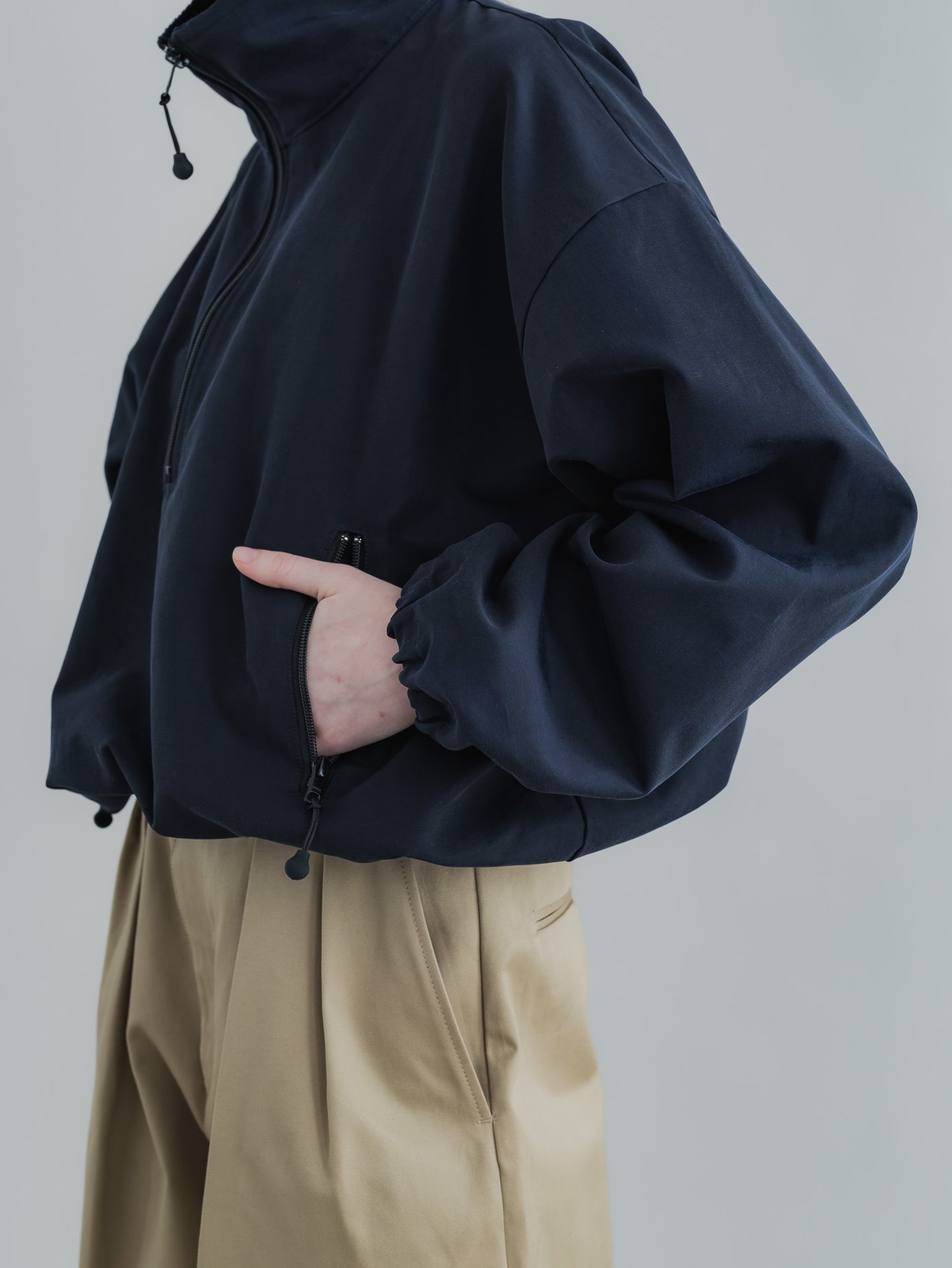 【PRE-ORDER】COTTON ZIP TOP(NAVY)