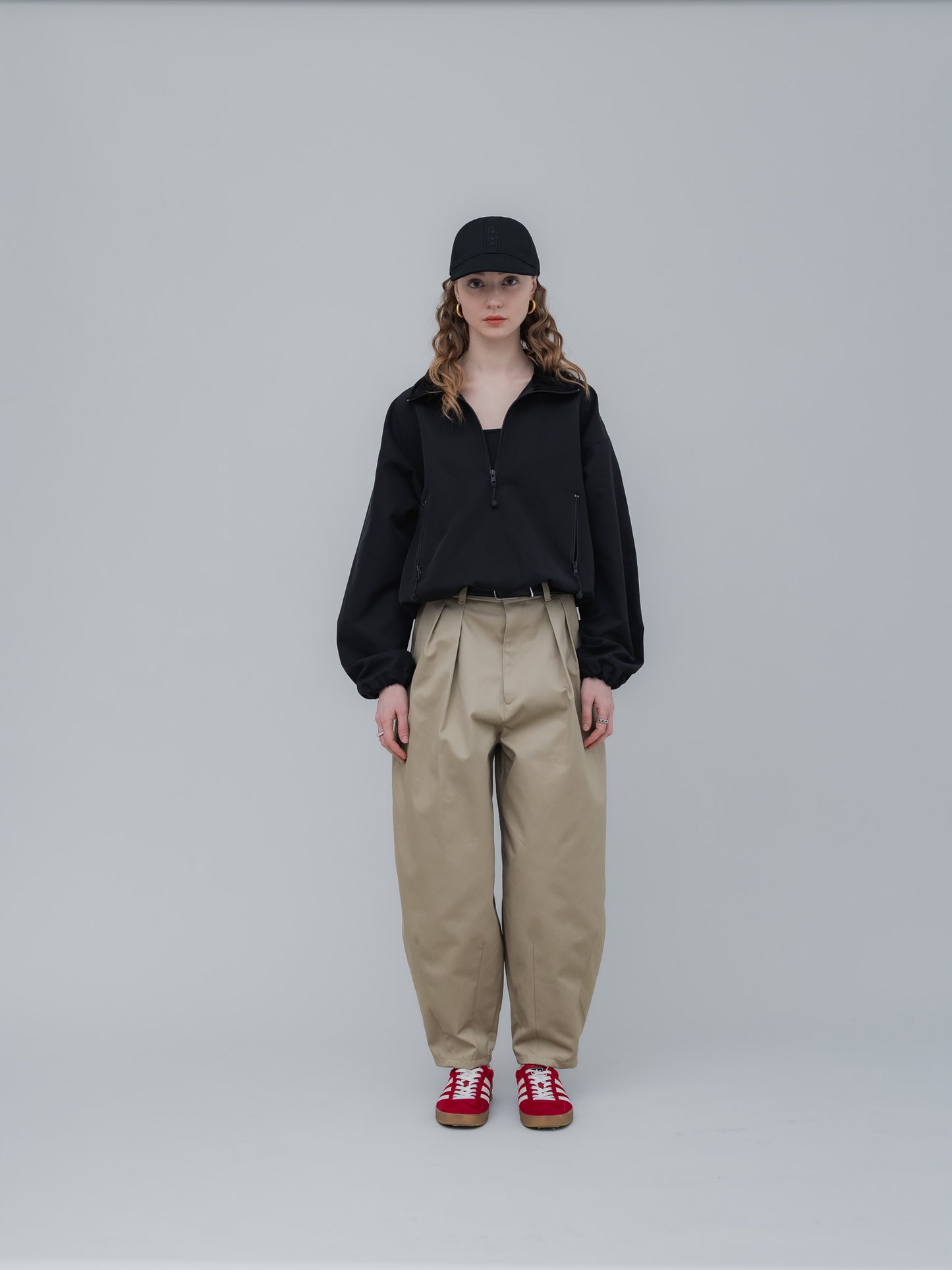 【PRE-ORDER】COTTON ZIP TOP(BLACK)